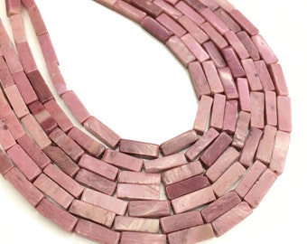 4x13mm Natural Pink Rhodonite Cube Shape Small Beads Tube Stone for Bracelet or Necklace Diy Jewelry Making Gemstone Spacer Beads 15inch