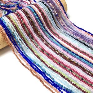 Perline di pietre preziose naturali da 2 mm, 3 mm e 4 mm, perline distanziatrici sfaccettate rotonde in pietre preziose, perline di acquamarina/perline di ametista/perline di quarzo rosa/perline di apatite