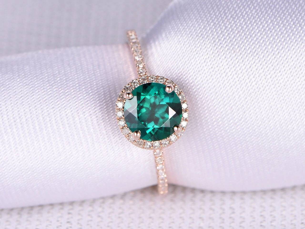 Lab Created Emerald Ring 925 Sterling Silver Ringlab grown Etsy