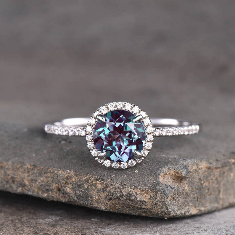 Lab Created Alexandrite ring925 Sterling Silver alexandrite Etsy