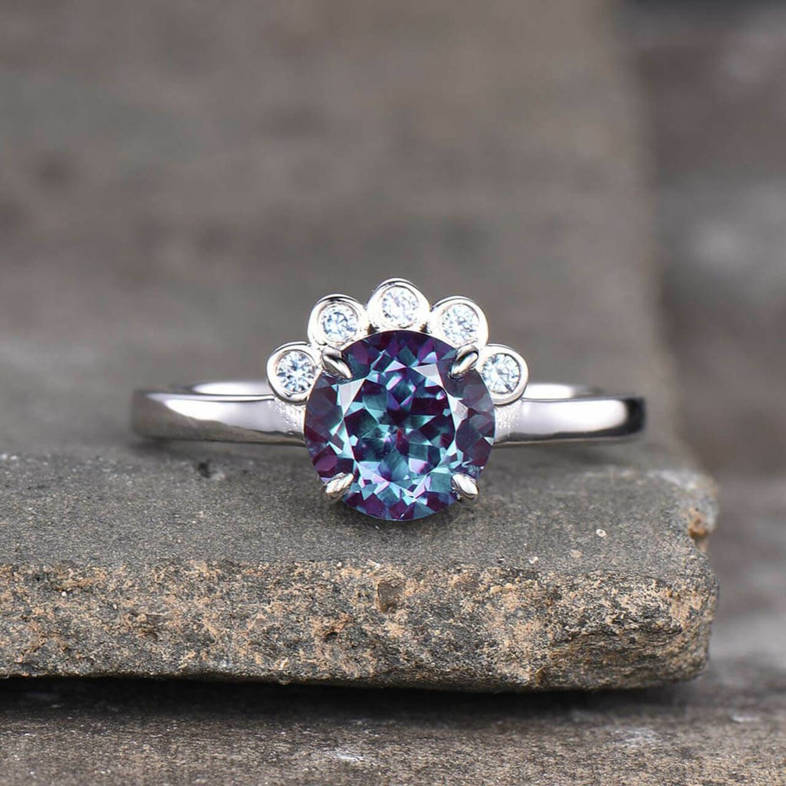 Lab Created Alexandrite ring925 Sterling Silver alexandrite Etsy