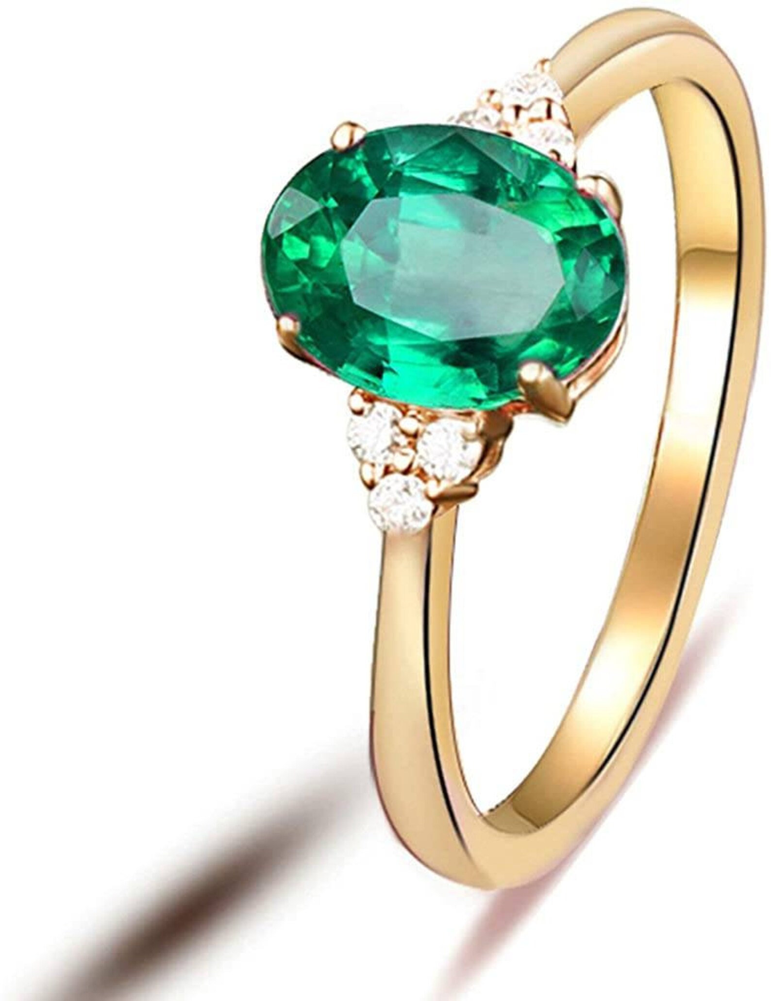 Lab Created Emerald Ring 925 Sterling Silver Ring Oval Cut Etsy