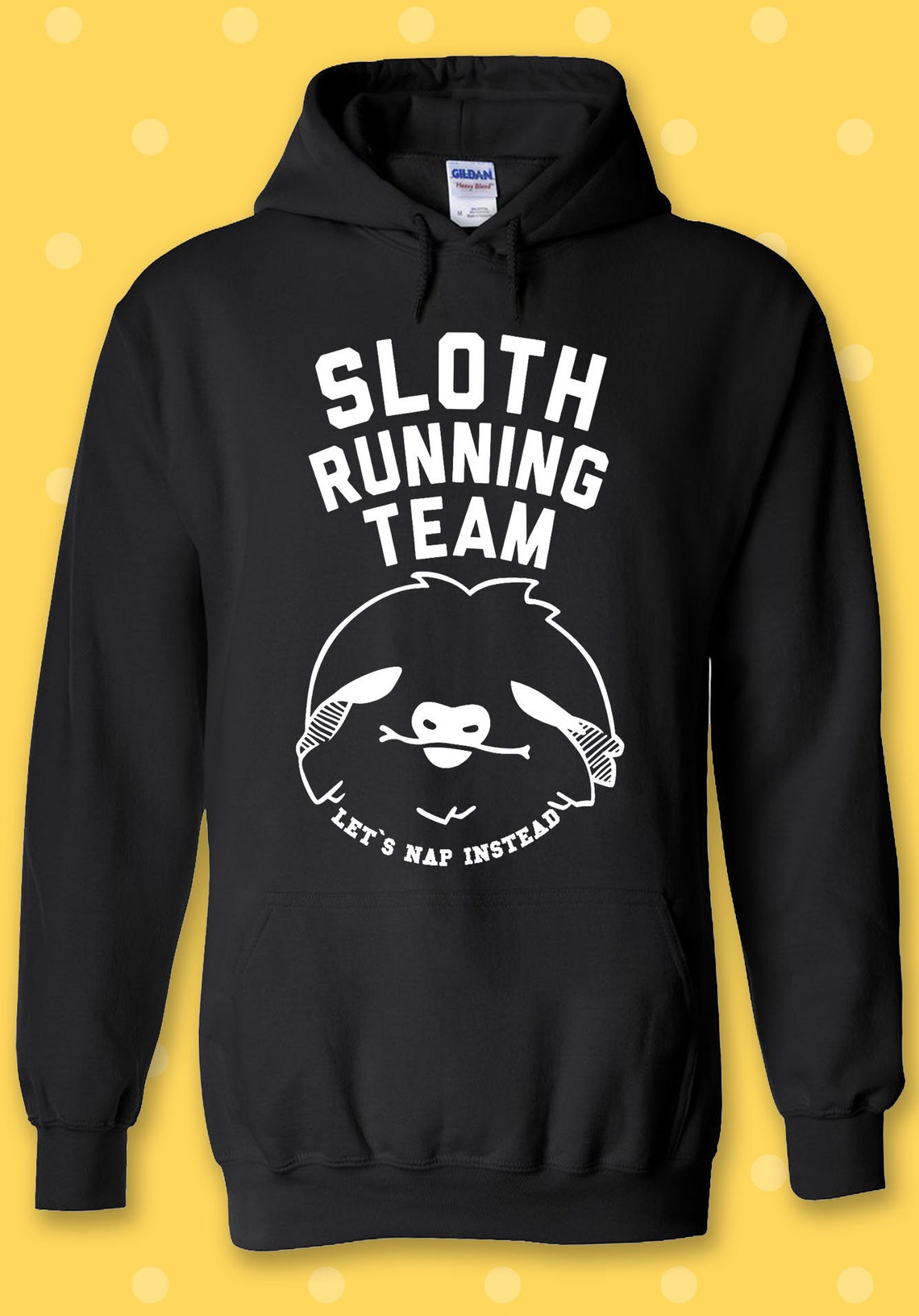 Sloth Running Team Novelty Funny Hoodie Sweatshirt Pullover Etsy