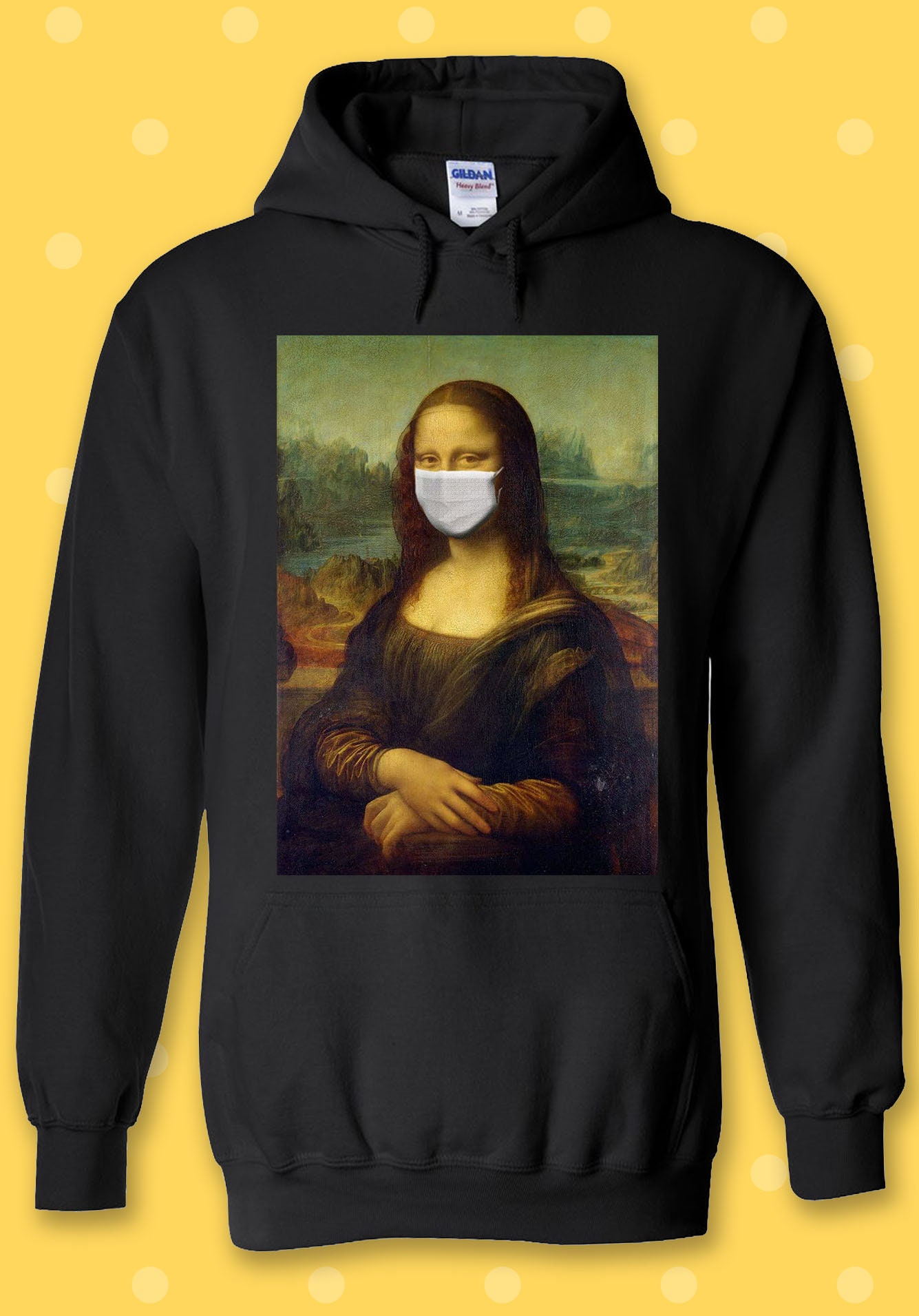 Mona Lisa Mask Pandemic Art Hoodie Sweatshirt Pullover Men | Etsy