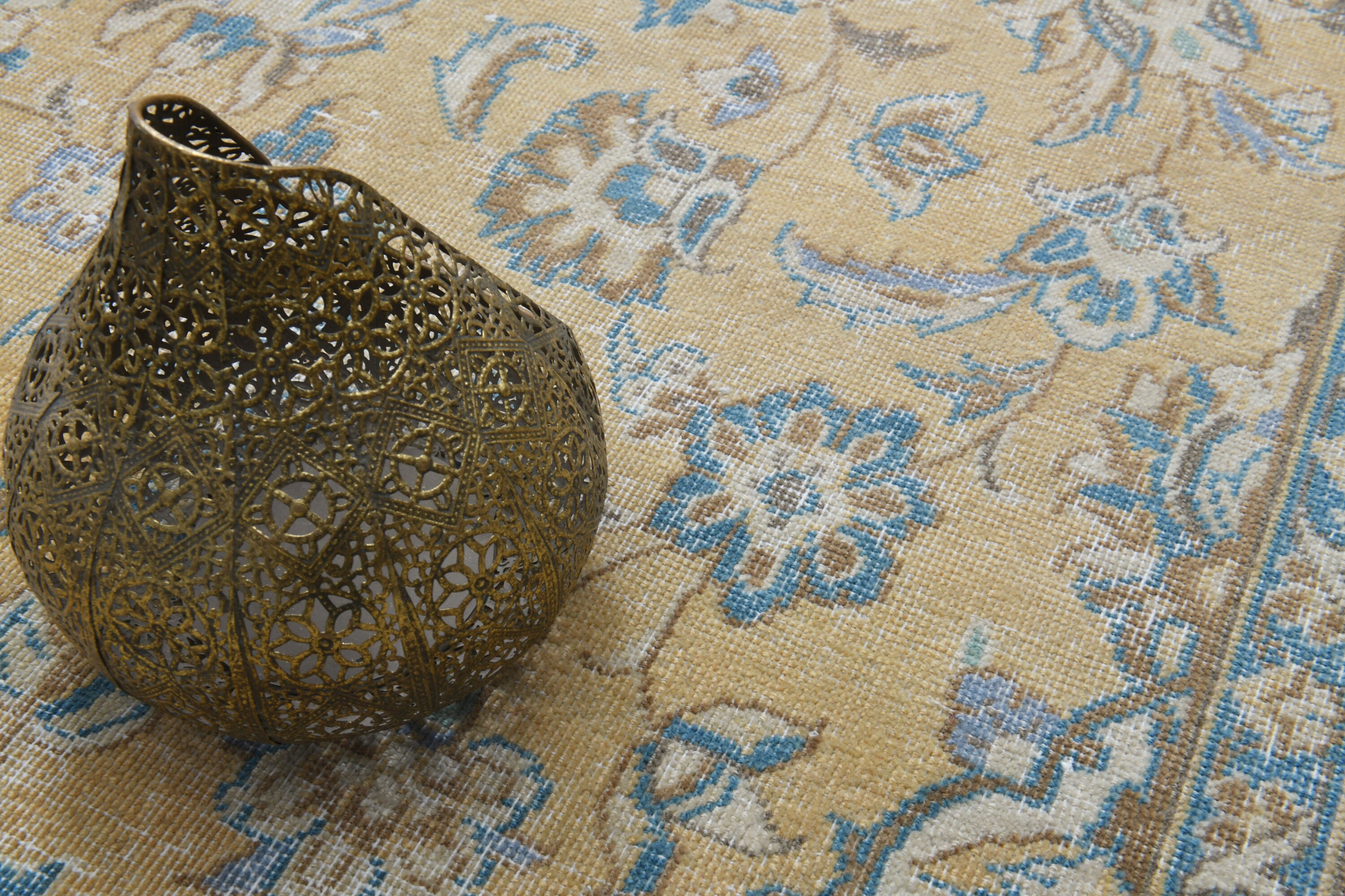 特大ヴィンテージトルコウシャクラグ：オレンジ、ブルー、ブラウン（9