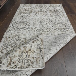 70 x 1,5 m, KLEINER Läufer, Türkischer Vintage Teppich, Beige Braun Motiv, Flur Teppich, Floral Läufer, Küchen Deko