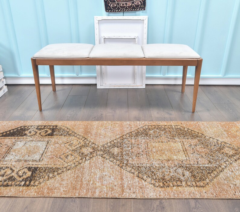 Runner 2x7 Vintage Rug TURKISH RUNNER RUG Faded Rug Home Decor Oushak Rug Kitchen Rug 2.3x6.2 ft Handmade Rug Interior Designer