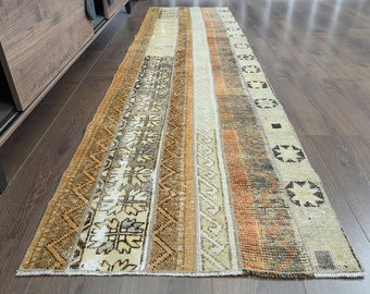 2&#39;5x9&#39;1 ft SHABBY BOHO DECOR, Patchwork Rug, Turkish Rug, Runner Rug Vintage Handmade Rug, Shabby Chic Rug, Livingroom Rug, Runner Rug 3x9