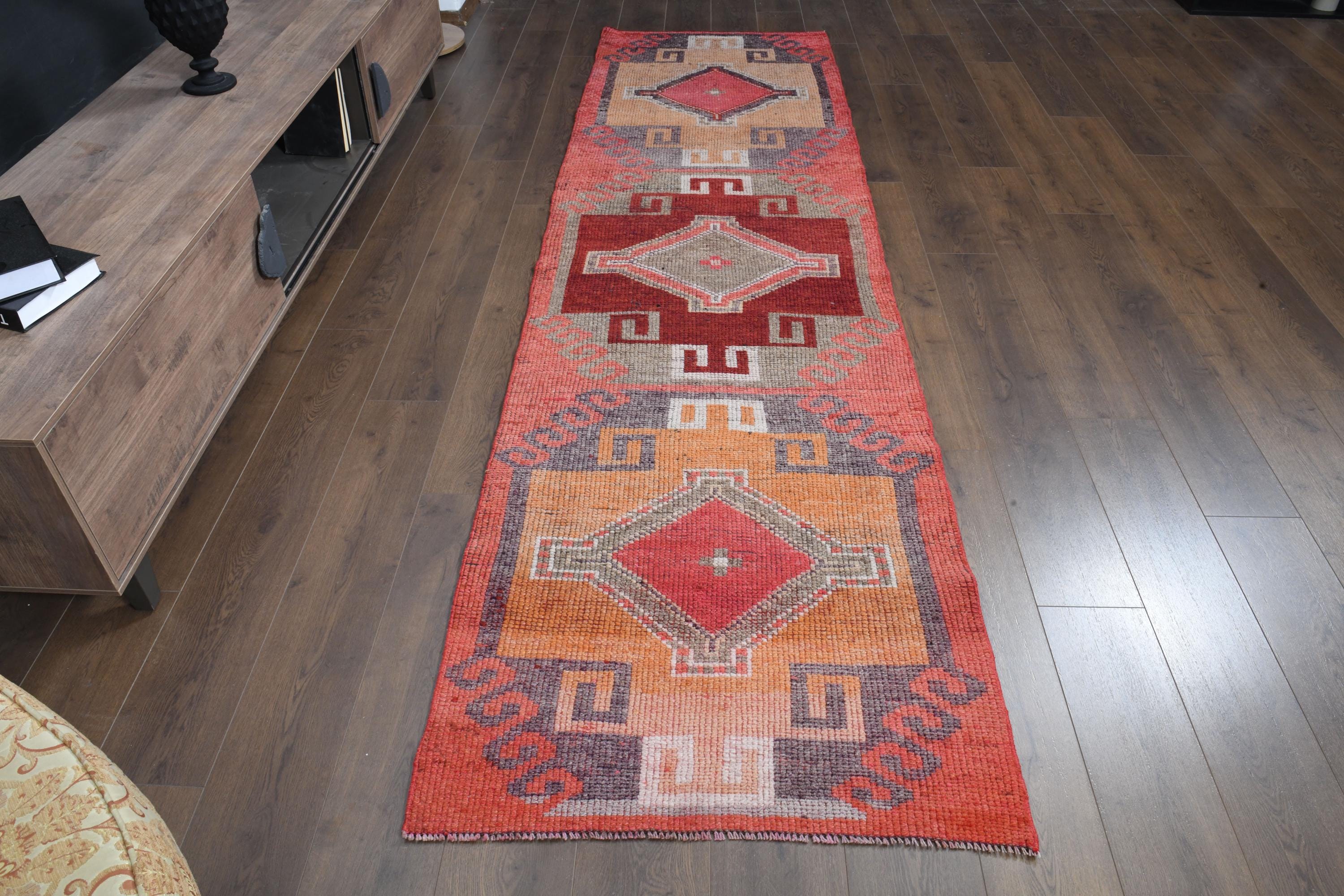 専用になりました　113×204 ViNTAGE TURKiSH RUG 3x11 Ft, Turkish Vintage Washable Rug, Faded Runner, Herki