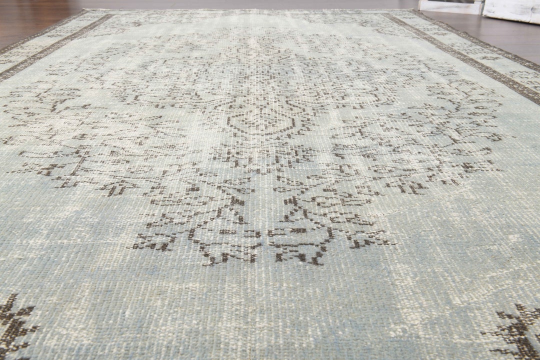 色褪せたトルコ絨毯 6x9：ヴィンテージハンドメイド花柄ラグ - Etsy 日本