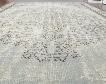 色褪せたトルコ絨毯 6x9：ヴィンテージハンドメイド花柄ラグ - Etsy 日本