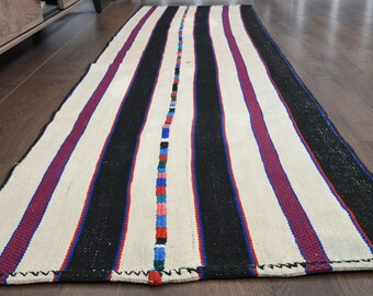 ヴィンテージ トルコ キリム ランナーラグ：ベージュ、ブラウン