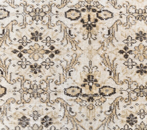 手作りトルコ製ヴィンテージラグ：ソフトデザインのトライバルラグ（2