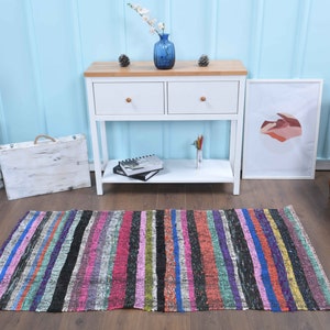 2&#39;8x5&#39;6 ft, KILIM RUNNER RUG, Purple Runner Rug, Vintage Rug, Handmade Rug, Wool Rug, Oushak Rug, 3x6 Runner Rug, Designer Rug, Kitchen Rugs