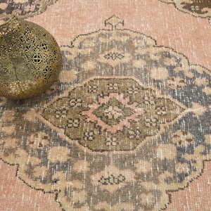 4&#39;5x12&#39;5 ft, LIVINGROOM RUG, VINTAGE Rug, Turkish Rug, Oushak Rug 5x12, Handmade Rug, Interior Designer, Washable Rug, Interior Designer