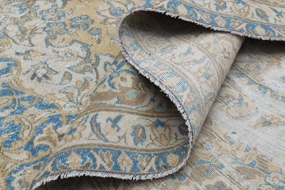 特大ヴィンテージトルコウシャクラグ：オレンジ、ブルー、ブラウン（9