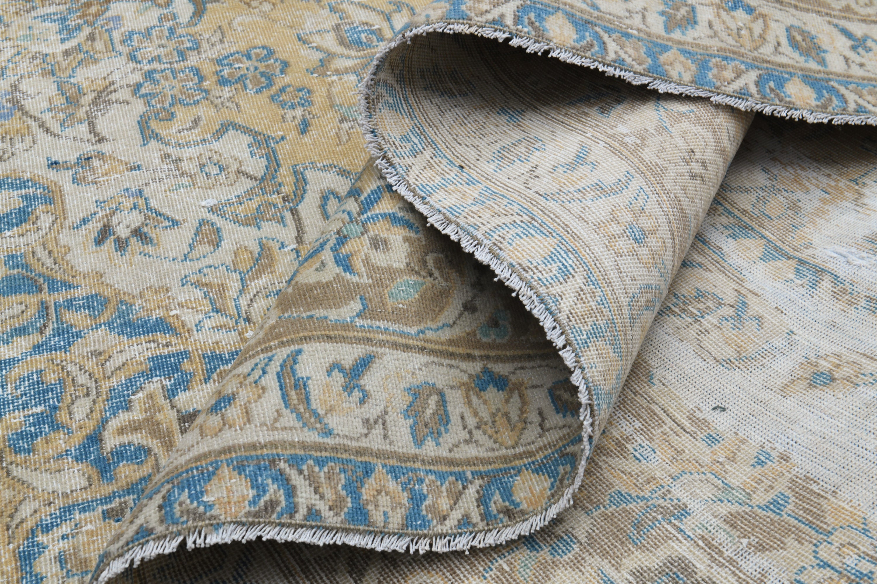 特大ヴィンテージトルコウシャクラグ：オレンジ、ブルー、ブラウン（9