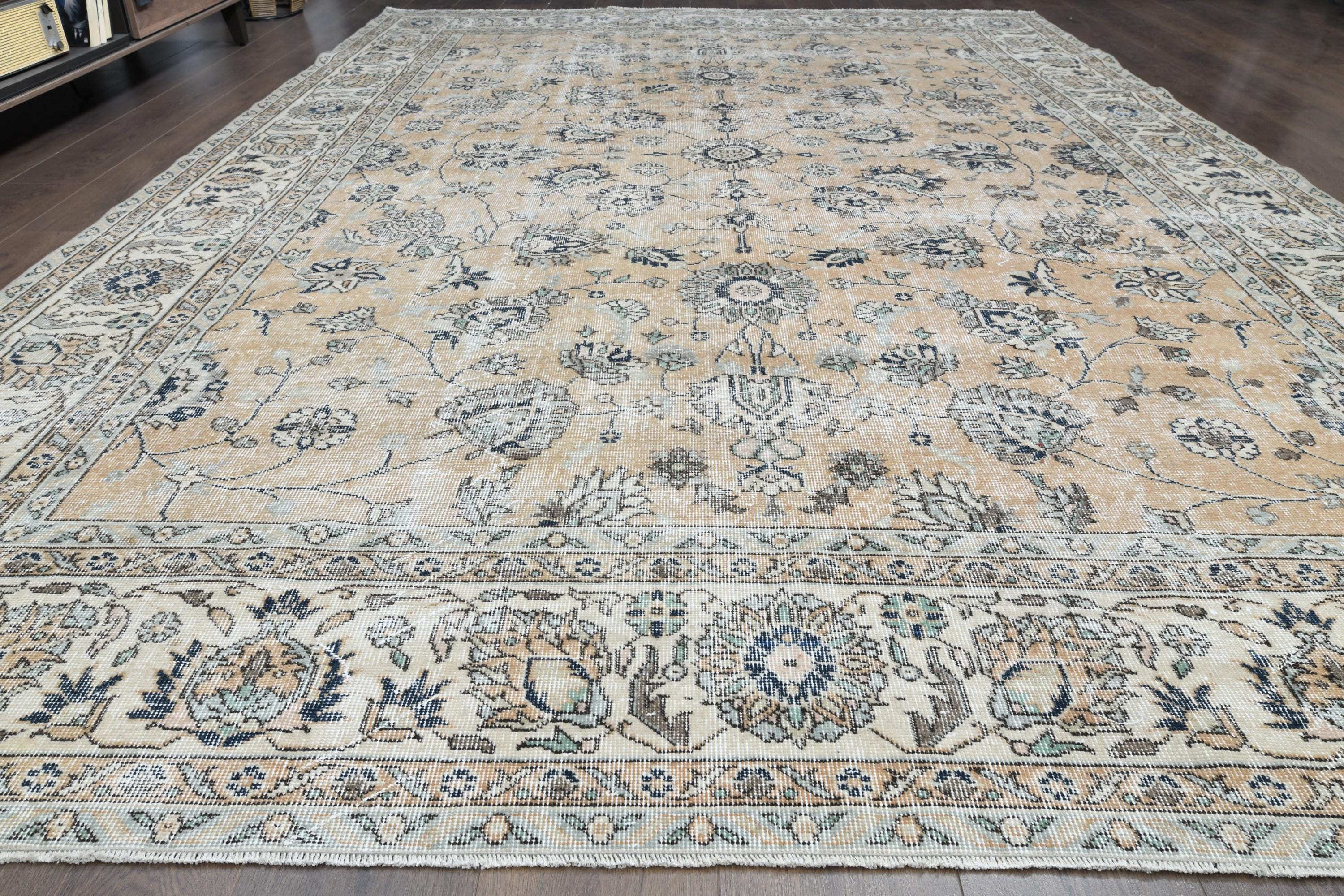 Vintage Turkish Area Rug 8.3x11.6 Ft: Hand-knotted Statement Decor