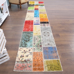 70x46,5 cm, Langer Läufer, Türkischer Teppichläufer, Patchwork Läufer, Handgewebter Teppich, Kelimteppich, Wohnkultur, Boho Chic, Küchendeko