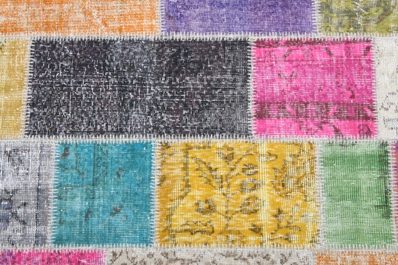 52.5×185.5 Patchwork ViNTAGE TURKiSH RUG 6x10 PATCHWORK Turkish