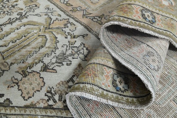 手作りトルコ製ヴィンテージラグ（9.6x12.4フィート）：オレンジ