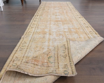 2&#39;9x10&#39;5 ft, ORANGE RUNNER DECOR, Turkish Runner Rug, Runner Gift, Vintage Rug, Wool Rug, Orange Brown Rug Runner, Rug, Kitchen Decor Runner
