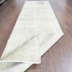 2x6.6 ft, GREEN, SMALL DECOR, Turkish Runner Rug, Vintage Rug, Handmade Rug, Green Rug 2x7, Oushak Rug, Wool Runner, Tribal Runner Rug