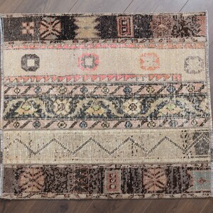 2x3 ft, SMALL MINI PATCHWORK, Turkish Rug, Vintage Rug, Handmade Rug, Wool Rug, Oushak Rug, Rug 2x3, Interior Designer, Colorful Rug Indoor