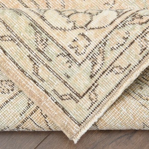 7&#39;2x10&#39;1 ft, FADED BEIGE RUG, Vintage Turkish Rug, Luxury Decor, Oushak Rug 7x10, Heritage Rug, Carpet Alfombra, Handmade Rug, Washable Rug