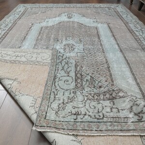 5&#39;6x9&#39;9 ft, LUXURY DECOR, TURKISH Rug, Pink Beige Brown Rug, Tribal Rug, Vintage Rug, Oushak Rug, Area Rug, Living Room Decor, Bedroom Rug