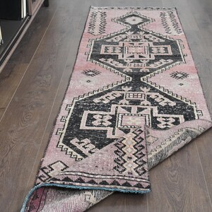 2&#39;1x7&#39;5 ft, TURKISH RUNNER RUG, Handmade Rug, Vintage Rug, Purple Runner Rug, Stair Rug, Runner 2x8, Kitchen Rug, Entryway Wool Runner