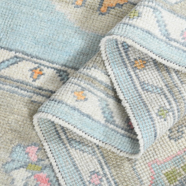 Vintage Turkish Oushak Rug: Oversized Hand-Knotted Area Rug (7.9x9.8 ft)