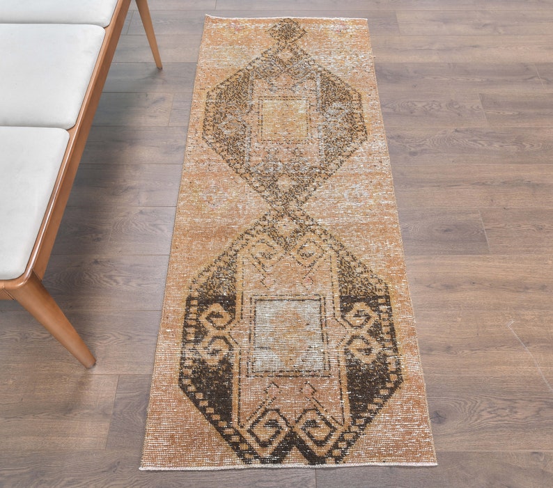 Runner 2x7 Vintage Rug TURKISH RUNNER RUG Faded Rug Home Decor Oushak Rug Kitchen Rug 2.3x6.2 ft Handmade Rug Interior Designer