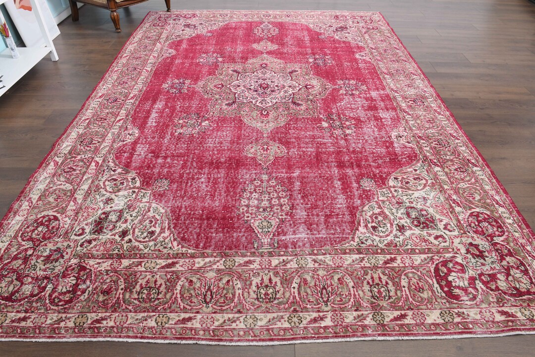 8x12 OVERSIZED, TURKISH VINTAGE Rug, Faded Rug, Handmade Rug, Wool Rug