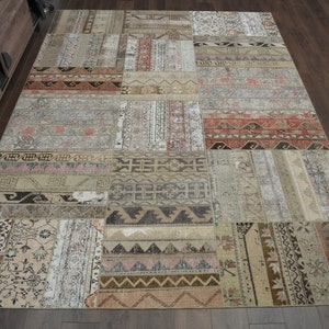 8.1x10.8 ft, OVERSIZED LARGE RUG, Vintage Turkish Rug, Wool Oushak Rug, 8x11 Area Rug, Living Room Decor Rug, Faded Rug, Minimalist Area Rug