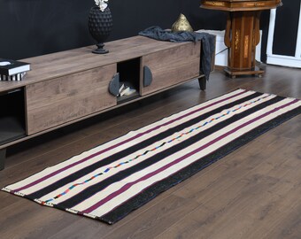 ヴィンテージ トルコ キリム ランナーラグ：ベージュ、ブラウン