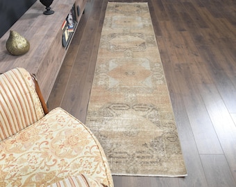 2&#39;5x11&#39;2 ft, TURKISH RUNNER RUG, Vintage Rug, Beige Runner Rug, Hallway Rug, Cozy Decor, Kitchen Decor, Worn Rug, Luxury Decor, Artisan Rug