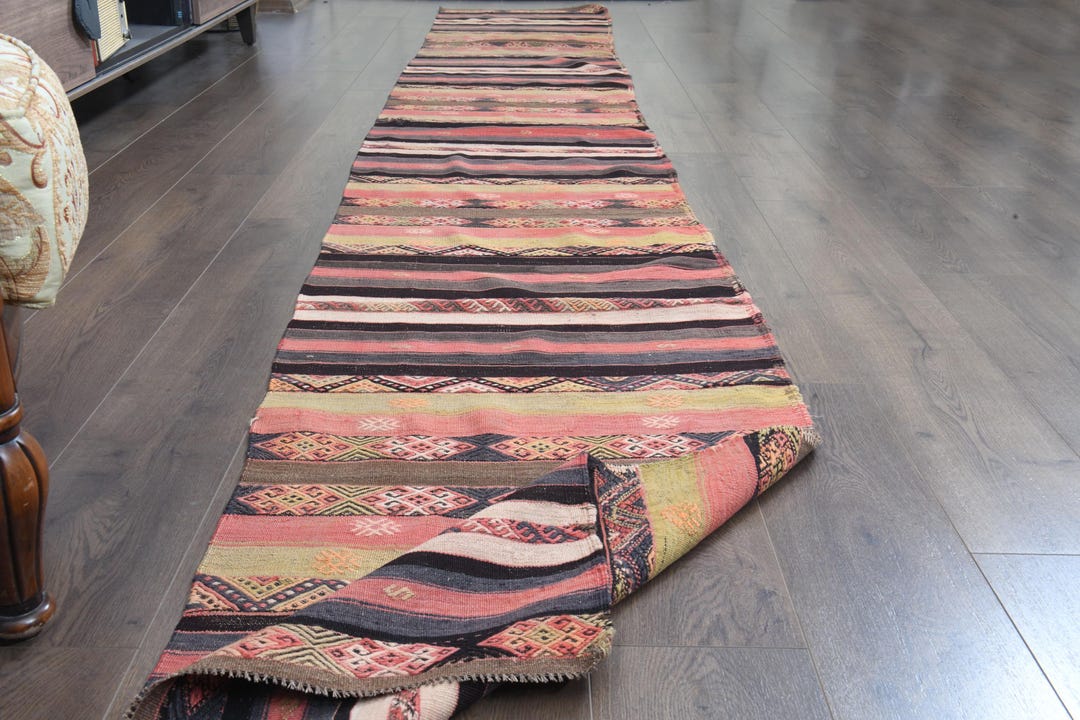Colorful Kilim Runner Rug: 2x14.8 Ft Turkish Vintage Star Rug - Etsy