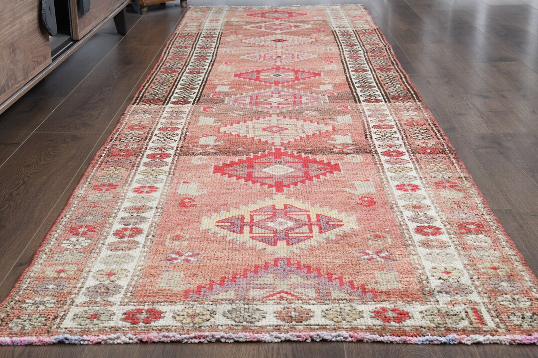3x10'6 Ft, VINTAGE OUSHAK Runner Rug, Turkish Rug, Vintage Handknotted