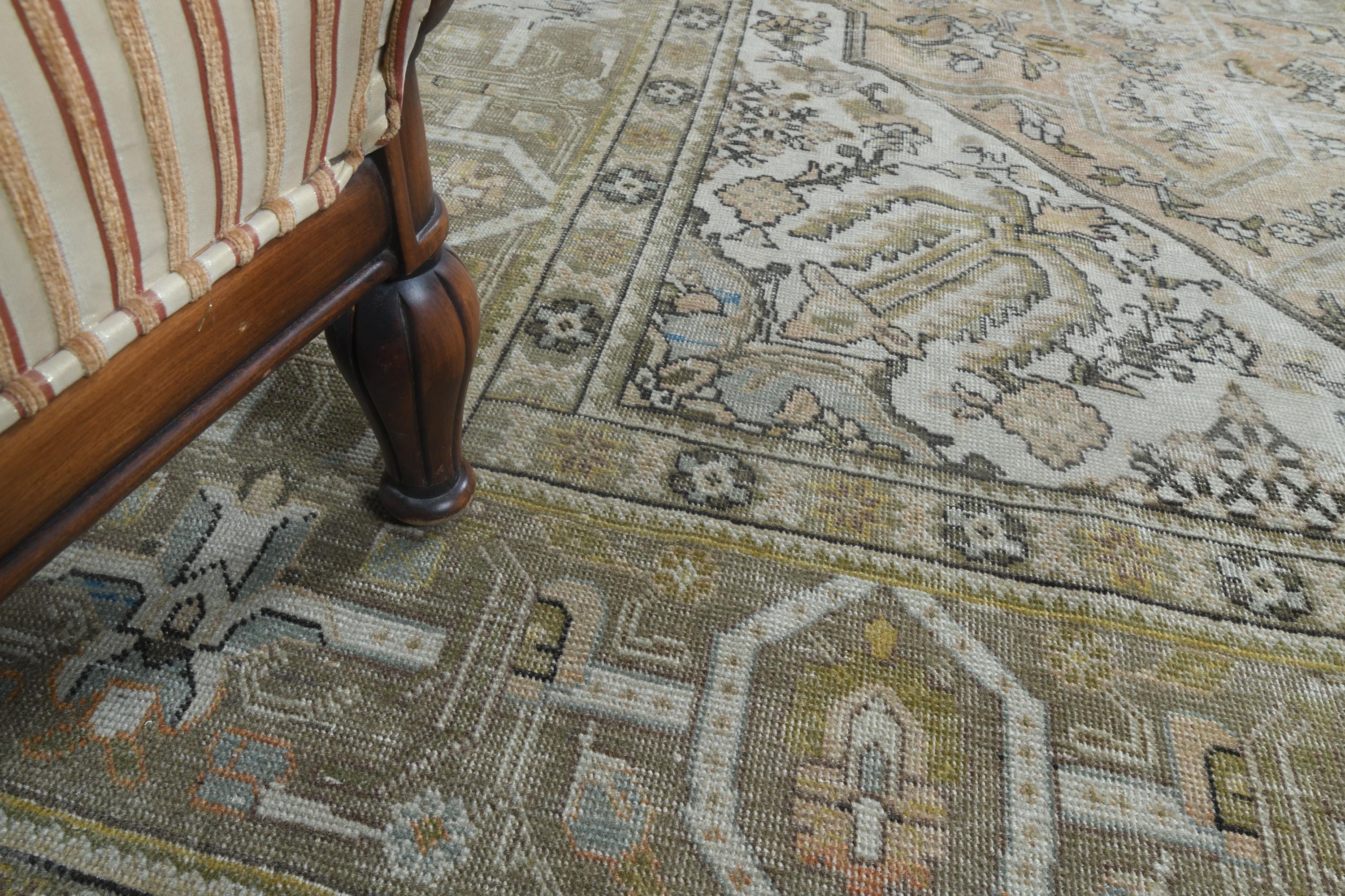 手作りトルコ製ヴィンテージラグ（9.6x12.4フィート）：オレンジ