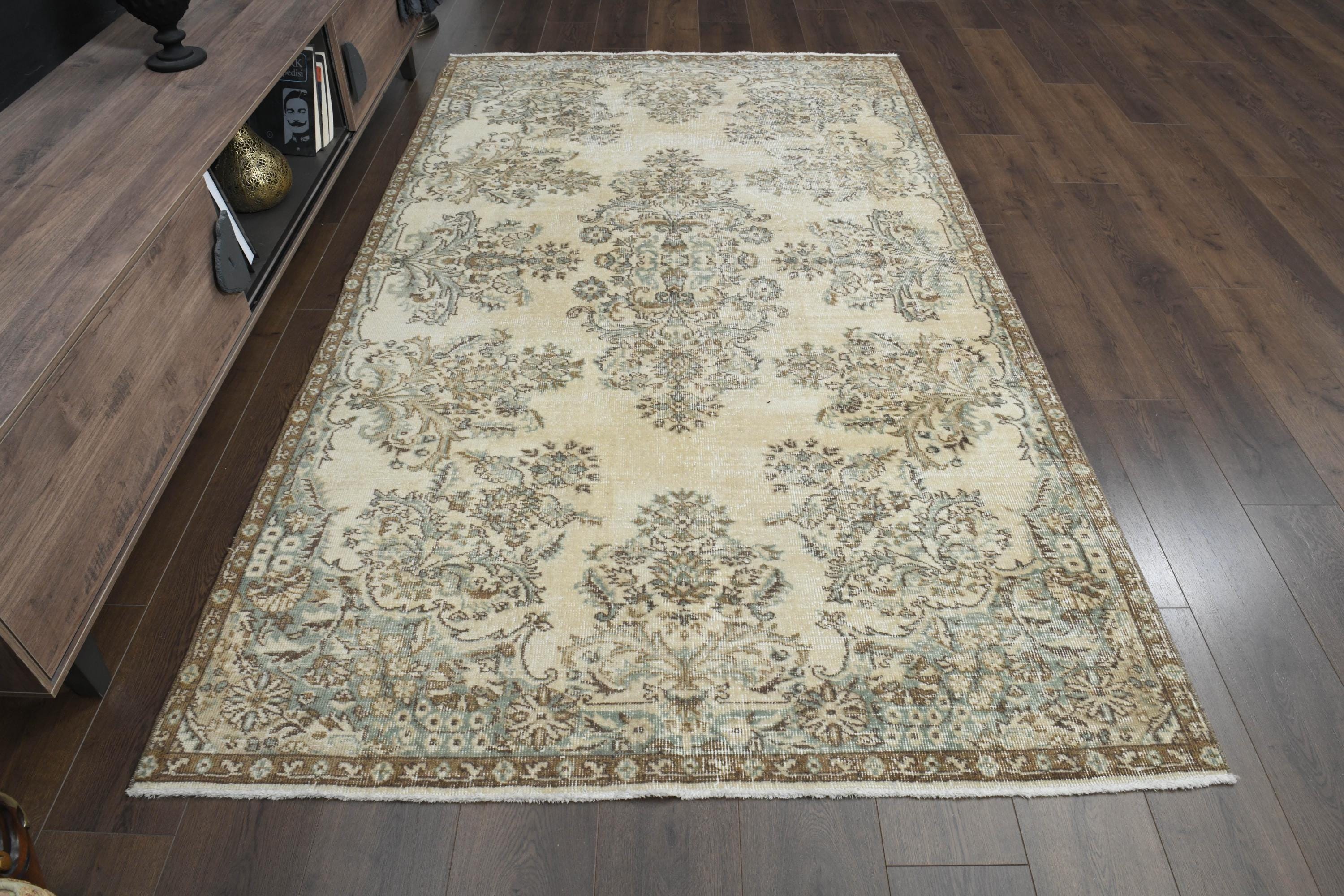 5x9インチのヴィンテージトルコ製ウシャクラグ：ハンドメイドウール