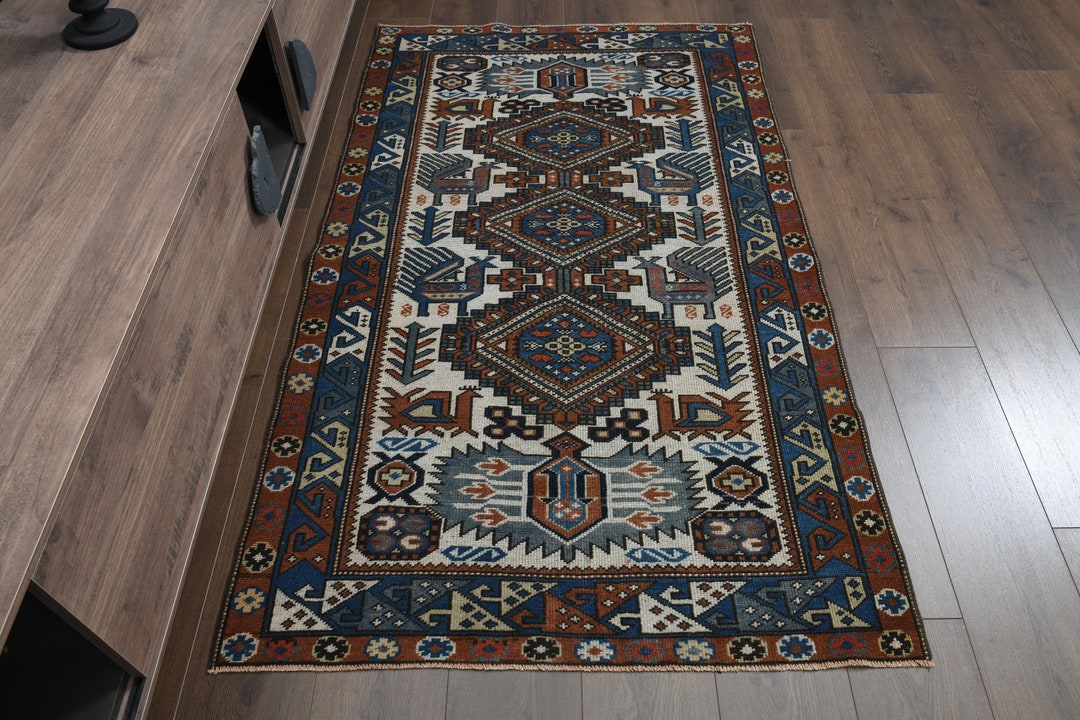 3'4x5'8 Ft, COLORFUL, FARMHOUSE DECOR, Turkish Rug, Rugs 3x5, Vintage ...
