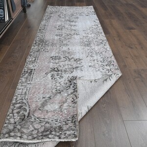 2.8x9.3, FADED FLORAL DECOR, Turkish Runner Rug, Hallway Rug, Kitchen Rug, Boho, Handmade Rug, Wool Rug, Vintage Rug, Farmhouse Rug