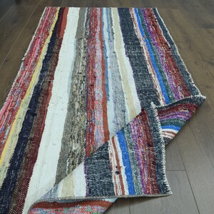2.8x5.9 ft, RUNNER RUG, Boho Runner Decor, Turkish Vintage Runner, Stair Kilim Flatweave Nursery Decor, Striped Wool Runner, Minimalist Rug