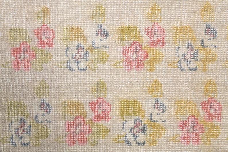 3'3x8'1 Ft,, FLORAL, TURKISH RUG, Bathroom Rug, Kilim Doormat, Runner