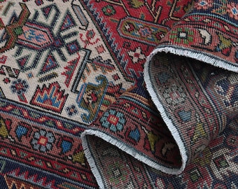 Large Pink Oriental Oushak Rug: 9x12 Vintage Turkish Luxury Rug