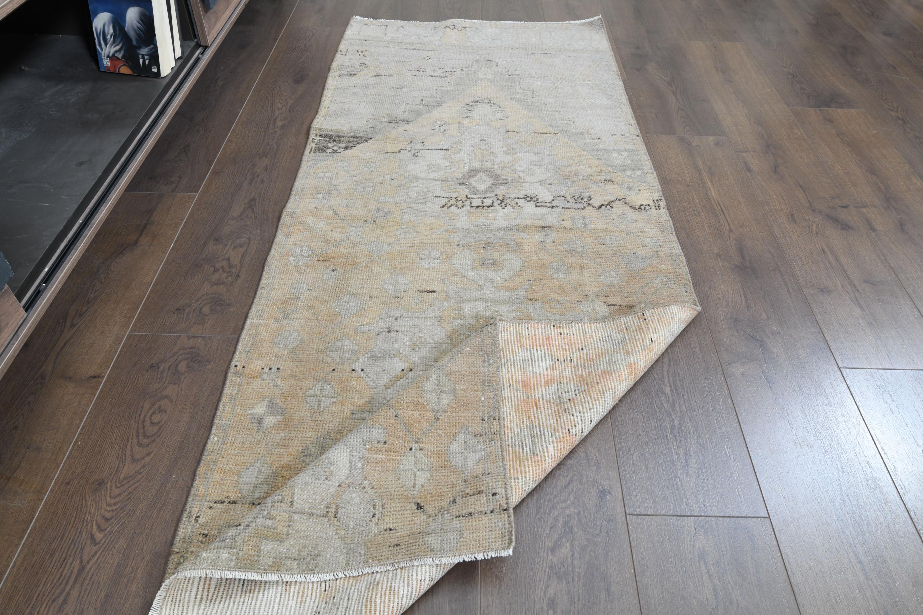 手作りトルコ製ランナーラグ：ヴィンテージシャビーボヘミアン風