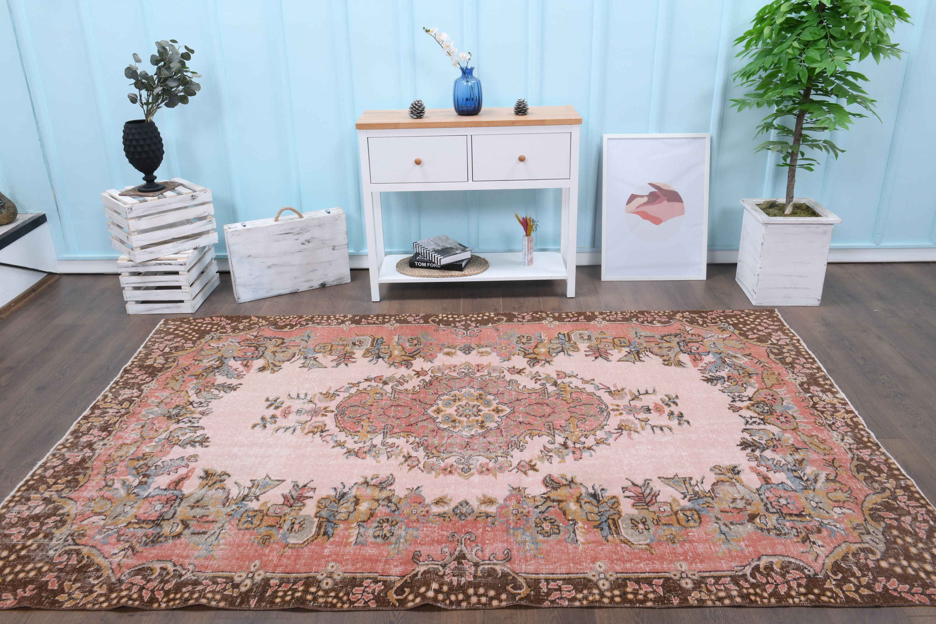 5'9x9'2 ft FLORAL RUG AREA Rug 6x9 Living Room Rug Etsy