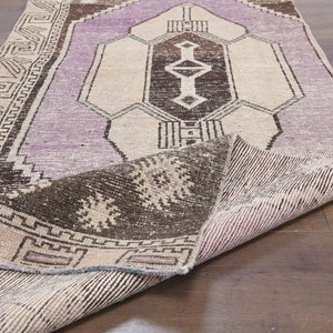 3x11, TURKISH RUNNER RUG, Purple Rug, Handmade Rug, Runner Rug 3x12, Boho Rug, Kitchen Rug, Hallway Rug, Interior Designer, Tribal Runner