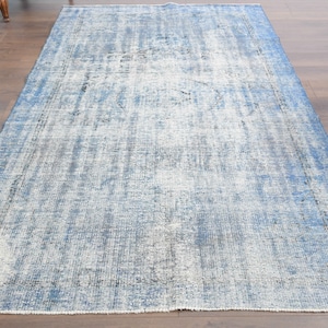 5&#39;3x9&#39;2 ft, BLUE, TEAL, TURKISH Rug, Area Rug 6x9, Vintage Rug, Handmade Rug, Rug 5x8, Oushak Rug, Rug Turquoise, Shabby Decor, Wool on Wool